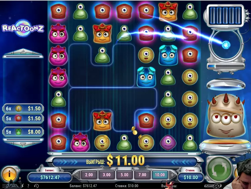 Слот Reactoonz